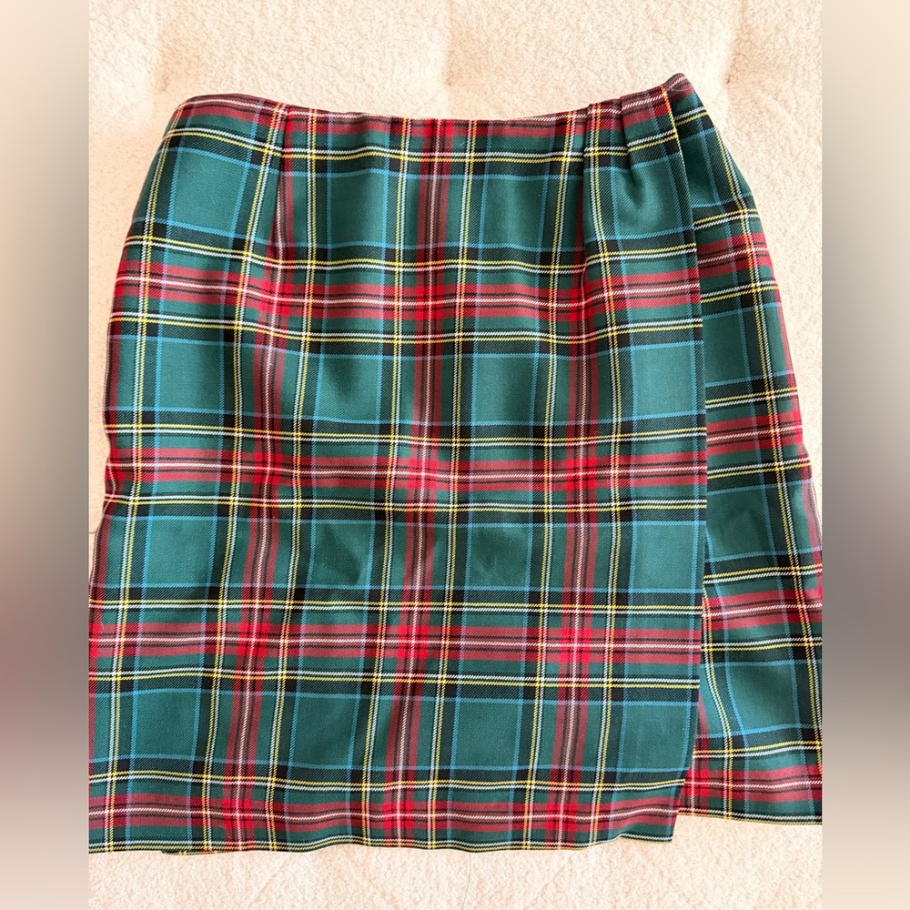 Plaid Women's Skirt - Green and Red